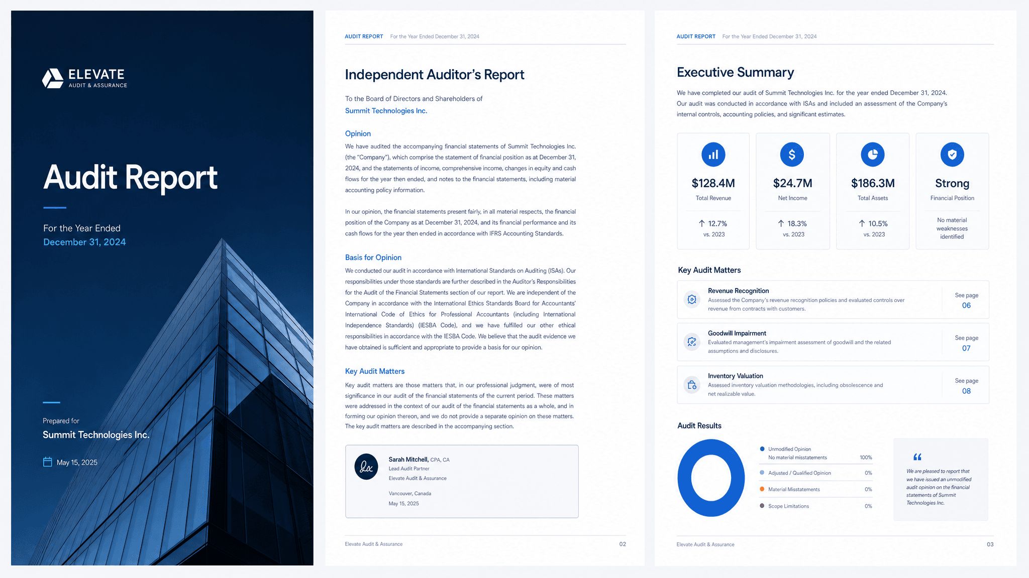 Audit report template preview