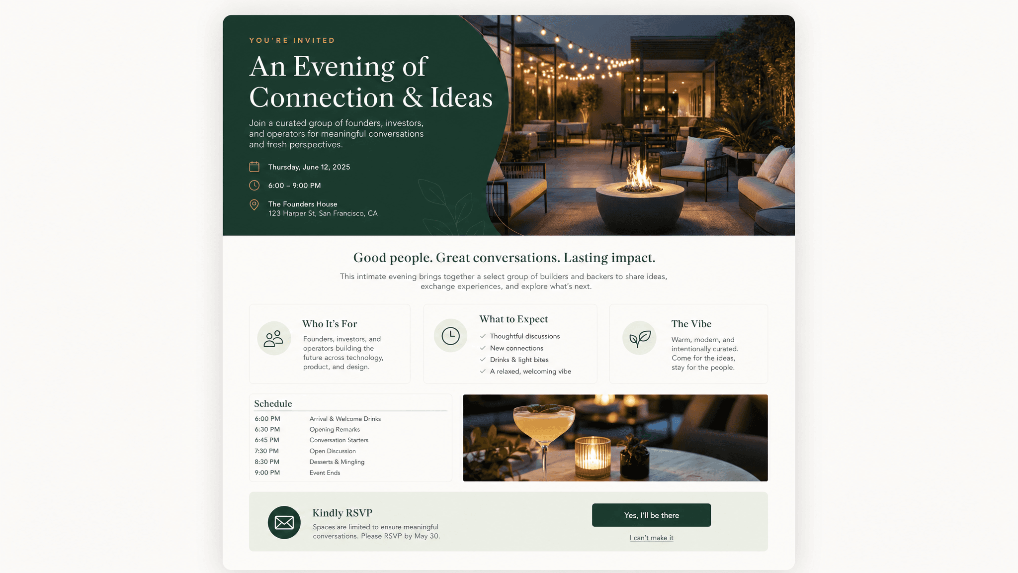 Event invitation template preview