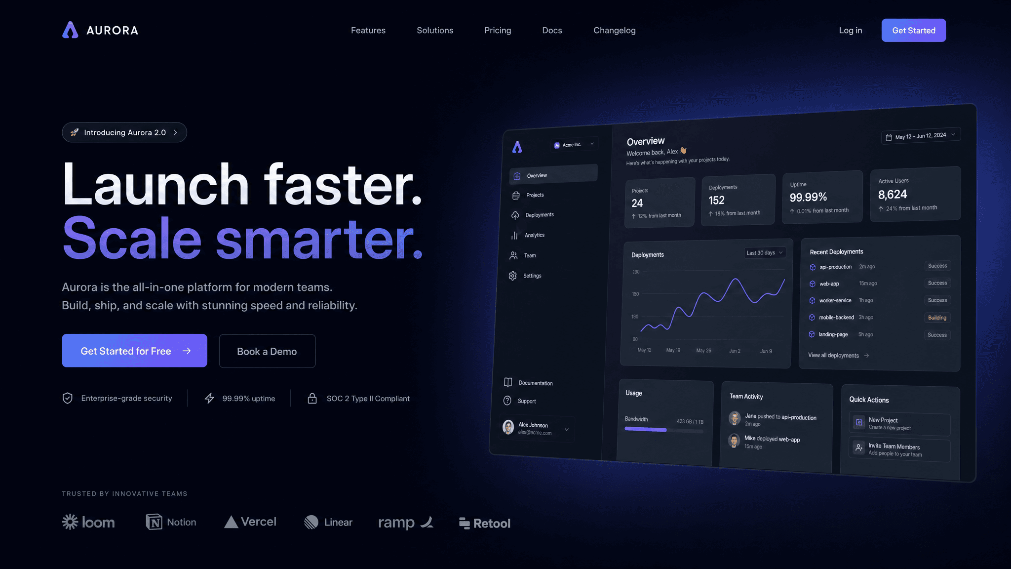 Launch page template preview