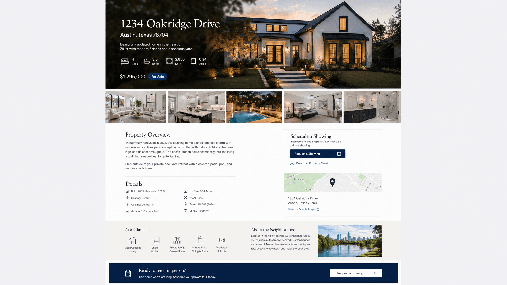 Property listing template preview