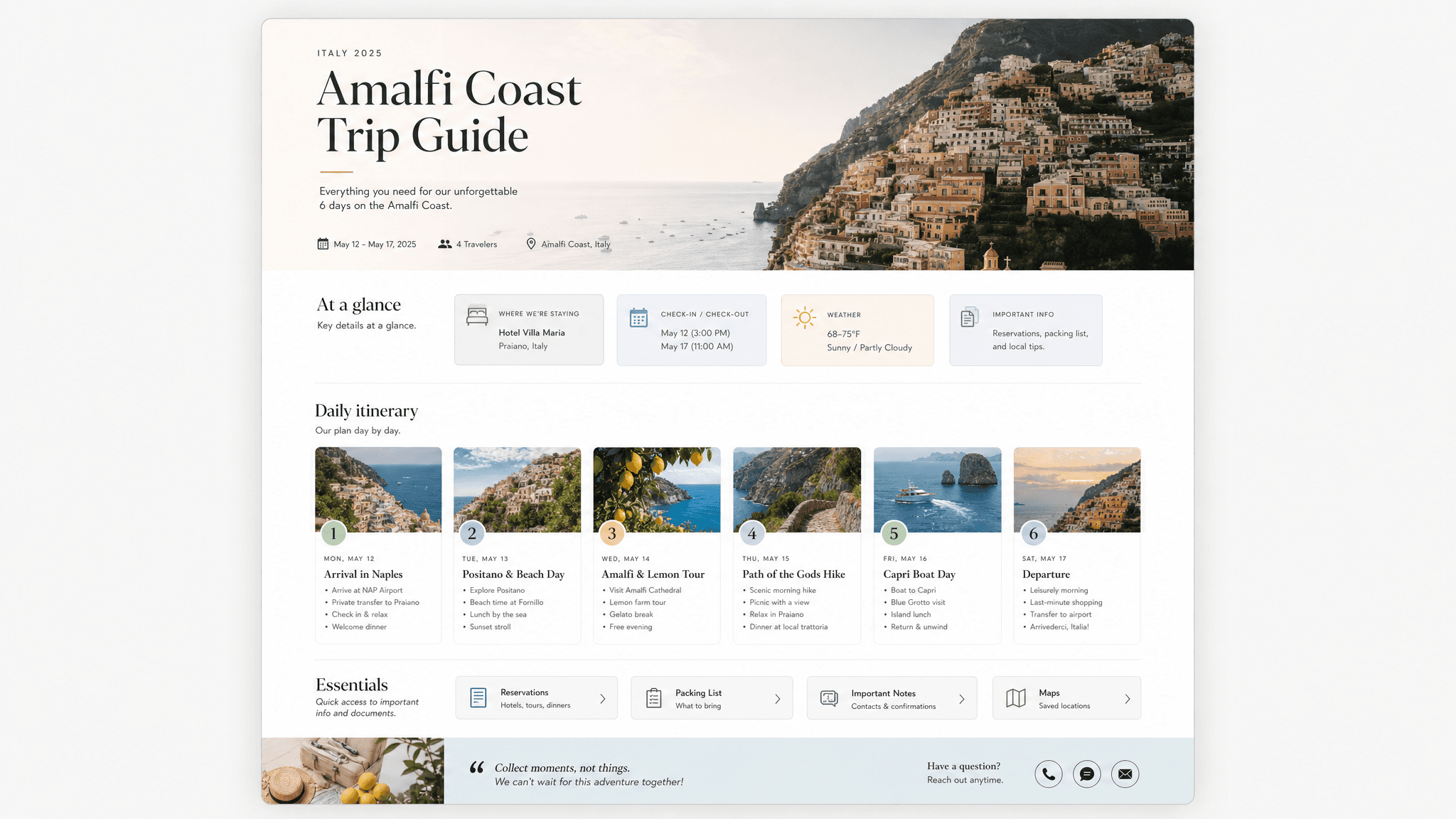 Shareable doc template preview