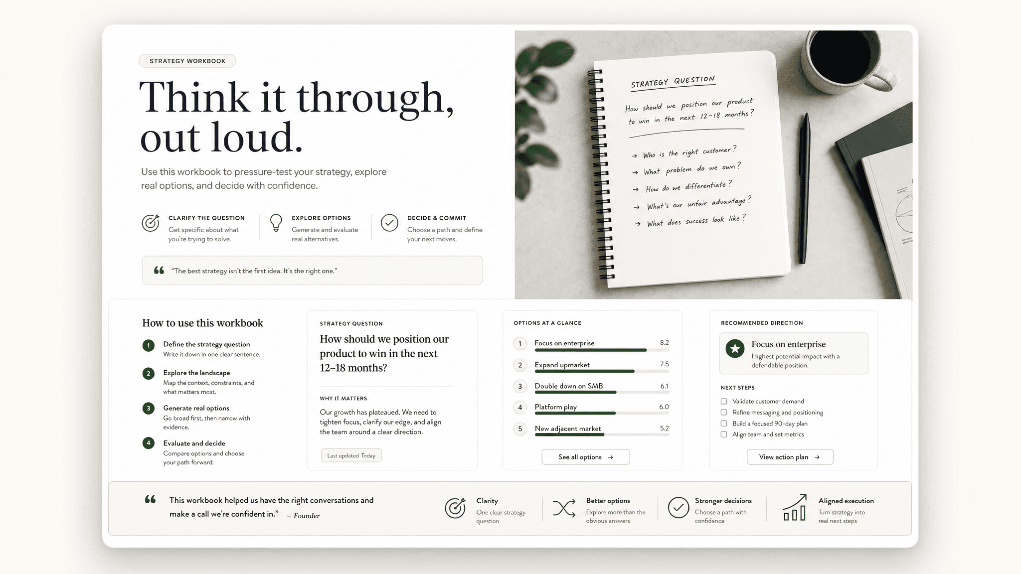 Strategy workbook template preview